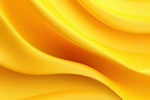 Yellow abstract wavy background. 3d render, 3d illustration. Abstract folded paper effect. Bright colorful yellow background, AI Generated photo