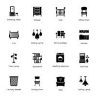 Interior Decoration Icons vector