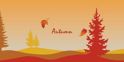 Background design with minimalist colors with an autumn theme. vector