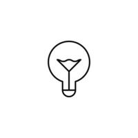 Round Electric Bulb Vector Line Symbol. Perfect for web sites, books, stores, shops. Editable stroke in minimalistic outline style