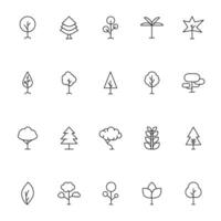 Tree Vector Line Icon Set. Perfect for design, infographics, web sites, apps