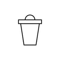 Trash Garbage Can Vector Line Icon for Adverts. Perfect for web sites, books, stores, shops. Editable stroke in minimalistic outline style