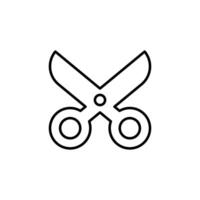 Simple Scissors Minimalistic Outline Icon for Shops and Stores. Suitable for books, stores, shops. Editable stroke in minimalistic outline style. Symbol for design vector