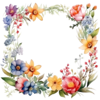 cadre floral aquarelle png