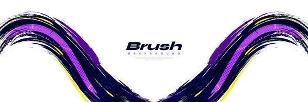 Abstract and Colorful Brush Background with Halftone Effect. Brush Stroke Illustration for Banner, Poster, or Sports Background. Scratch and Texture Elements For Design vector