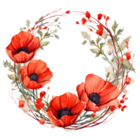 Aquarell Mohn Blumen Hintergrund png