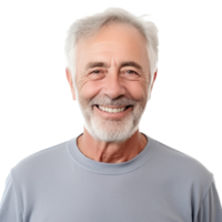 Smiling older man isolated png