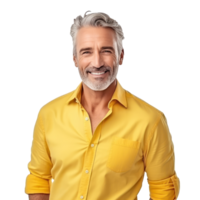 negocio hombre en amarillo camisa aislado png