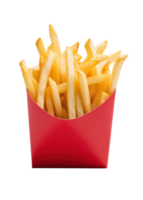 papas fritas dentro un rojo bolso aislado png