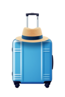 Suitcase with summer hat isolated png