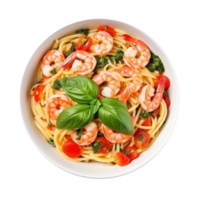 Pasta with shrimps isolated png