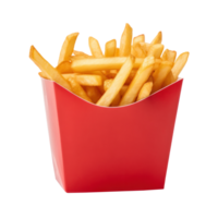 papas fritas dentro un rojo bolso aislado png