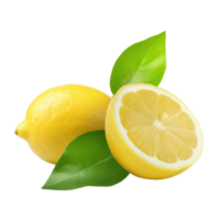 Ripe yellow lemon isolated png