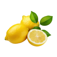 Ripe yellow lemon isolated png