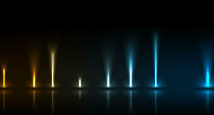 Blue orange neon laser lines technology modern background