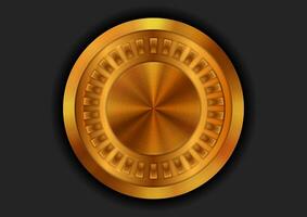 Abstract golden emblem tech futuristic background vector