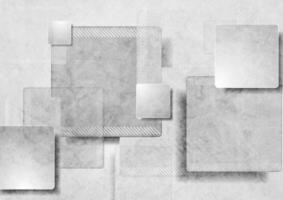 Grey grunge squares abstract tech background vector