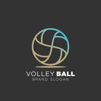 Volley ball logo with creative unique design premium vector