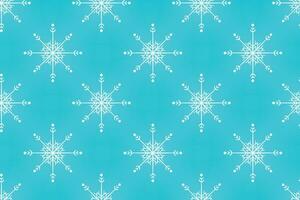 Vector seamless winter pattern with cool glowing cartoon snowflakes.