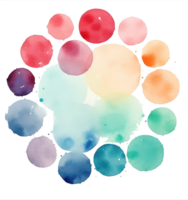 Colorful watercolor circle background png