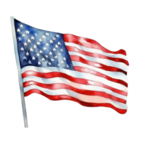 Watercolor USA flag isolated png