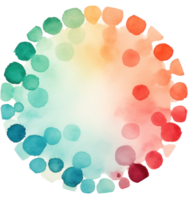 Colorful watercolor circle background png