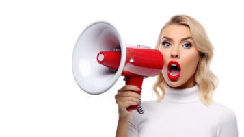 Girl with megaphone isolated png