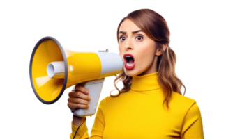 Girl with megaphone isolated png