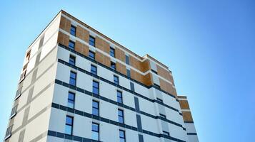 Modern elements in  contemporary  architecture.. Architectural details of a modern apartment building. photo