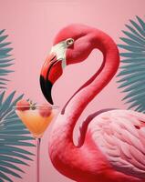 Pink flamingo poster photo