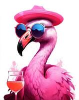 Pink flamingo poster photo