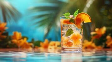 Tropical cocktail background photo