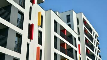 Modern elements in  contemporary  architecture.. Architectural details of a modern apartment building. photo