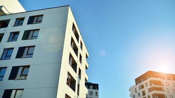 Modern elements in  contemporary  architecture.. Architectural details of a modern apartment building. photo