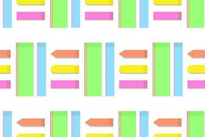 Seamless pattern of abstract colorful office paper note stickers of various shapes in trendy colors vector