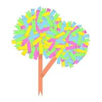 vector resumen vistoso imagen de un árbol recogido desde papel oficina pegatinas de varios formas eps