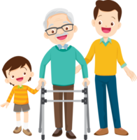 Grandparents,elderly people,grandfather and grandmother, characters in various activities png