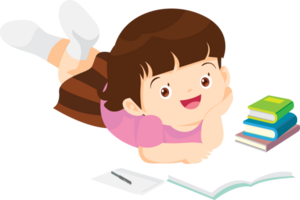 niños leyendo libros png