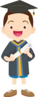 cute graduate students in graduate education with hat diploma ,certificate cartoon png