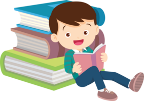 children reading books png