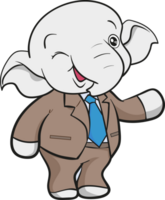 cute elephant business official mascot cartoon png