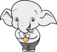 cute elephant business official mascot cartoon png