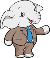 cute elephant business official mascot cartoon png