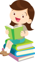 children reading books png