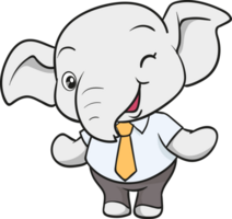 schattig olifant bedrijf officieel mascotte tekenfilm png