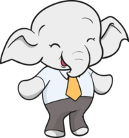 cute elephant business official mascot cartoon png