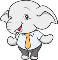 cute elephant business official mascot cartoon png