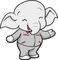 carino elefante meccanico lavoratore portafortuna cartone animato personaggio png