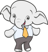 cute elephant business official mascot cartoon png