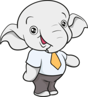 cute elephant business official mascot cartoon png